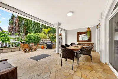 Covered terrace with dining and chill-out zone